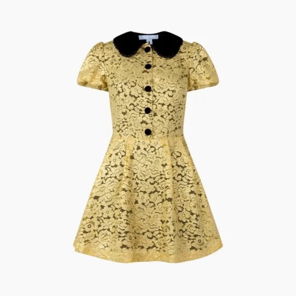 Hill House Black and Gold Lace Dress